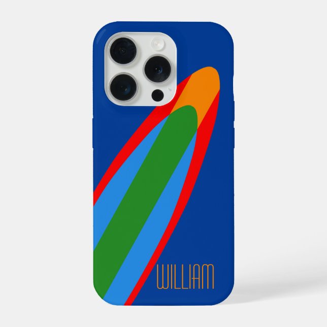 Design de prancha de surf azul para iPhone 15 - Te (Verso)