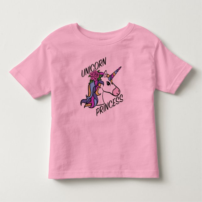 Design de Princesa Unicórnio - Camiseta de Jersey  (Frente)