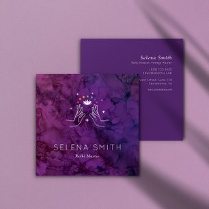 Design de quadrado Cartão de visita de Reiki com C