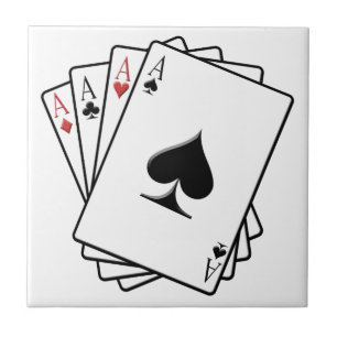 Design de quatro cartões do jogo dos áss