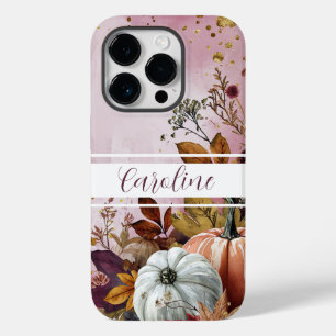 design de queda de abóbora de aquarela com nome
