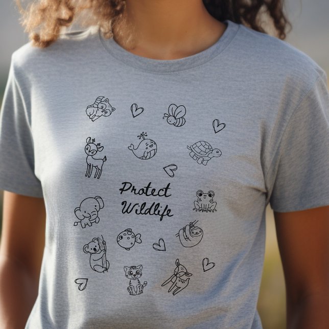 Design de rabisco mínimo, proteger animais selvage (Criador carregado)