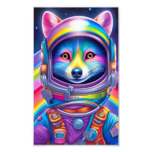Design de Raposa Espacial - Alargamento de Fotos (