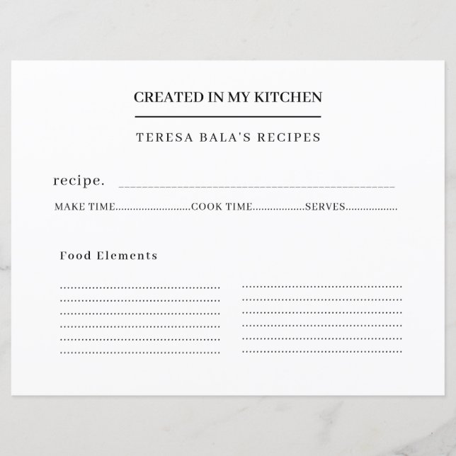 Design de Receitas Modernas da Minha Cozinha (Frente)