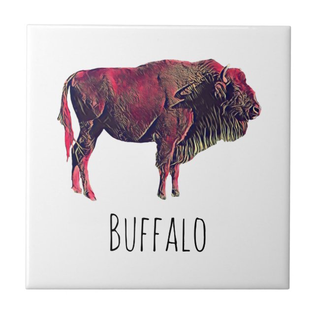 Design de Retrato de Buffalo para Bison ou Animal  (Frente)