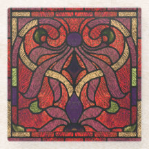Design de rolagem de vidro armazenado em Crimson e