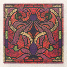 Design de rolagem de vidro armazenado em Crimson e