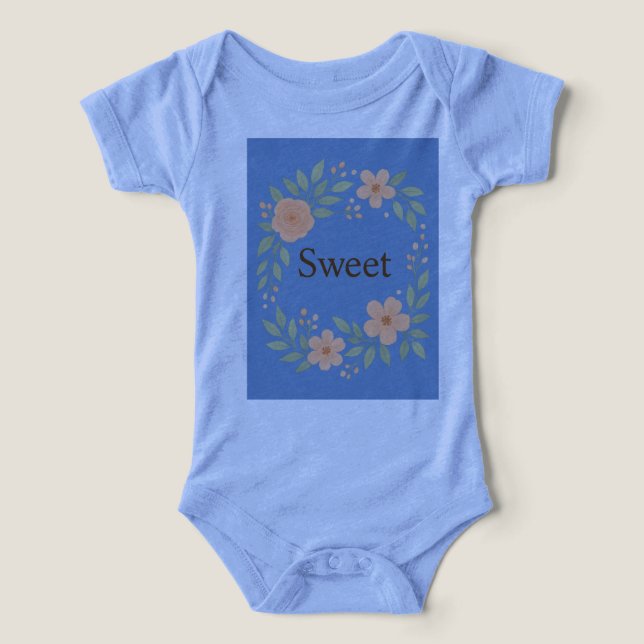 Design de Roupas de Bebê Florais Doces (Design frontal)