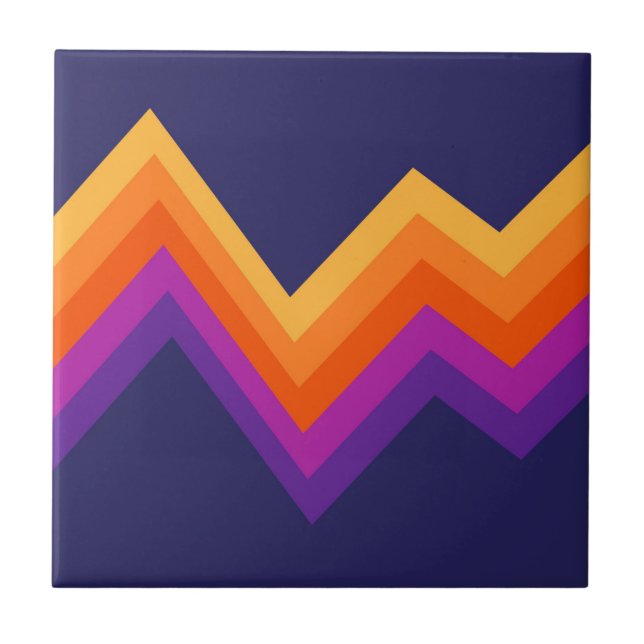 Design de roxo, laranja e retro-zigue amarelo (Frente)