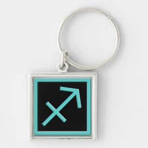 Design de Sagitário Aqua Zodiac Chaveiro Premium