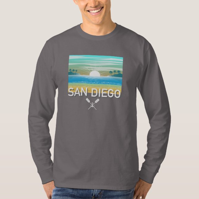 Design de San Diego - Camisa de T-Capa Longa Básic (Frente)