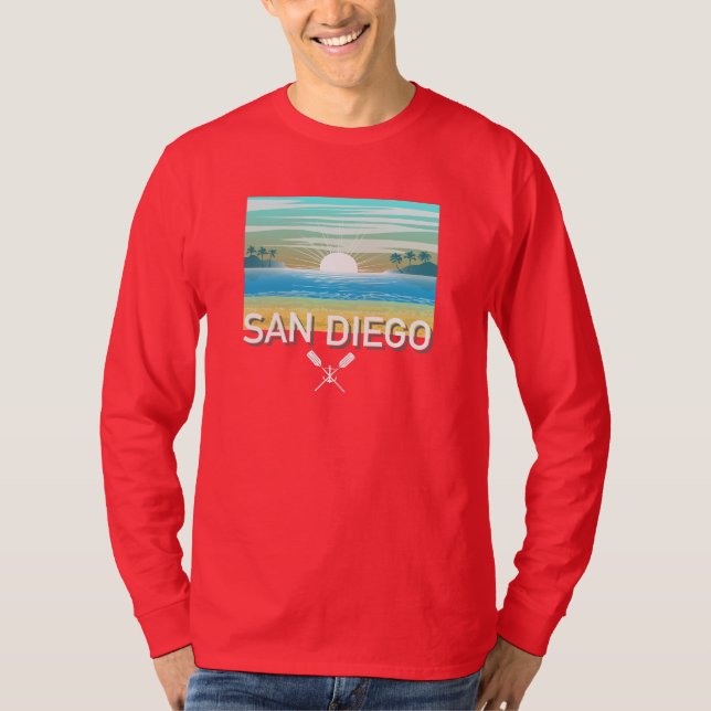 Design de San Diego - Camisa de T-Capa Longa Básic (Frente)