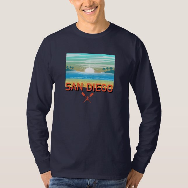 Design de San Diego - Camisa de T-Capa Longa Básic (Frente)