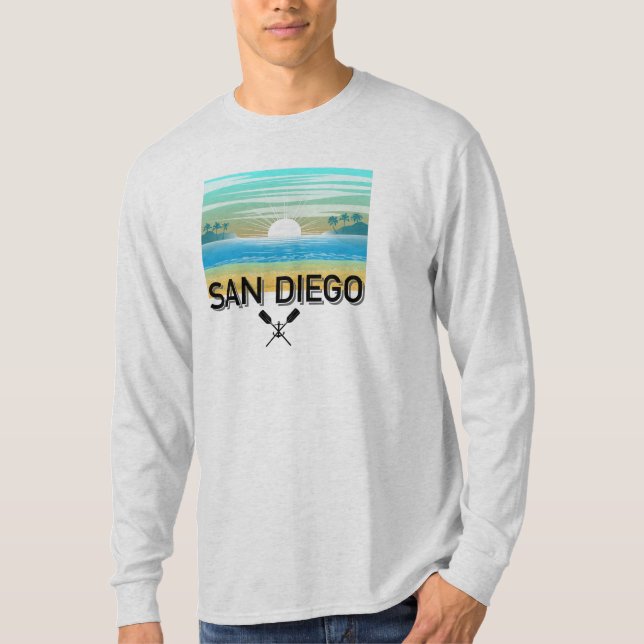 Design de San Diego - Camisa de T-Capa Longa Básic (Frente)