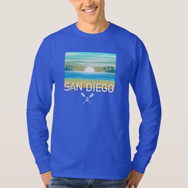Design de San Diego - Camisa de T-Capa Longa Básic (Frente)