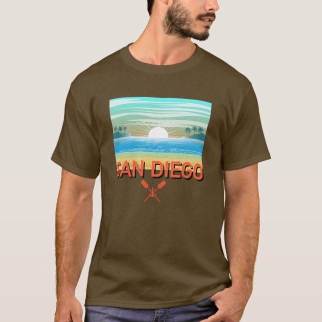 Design de San Diego - Camiseta Escura Básica (Frente)
