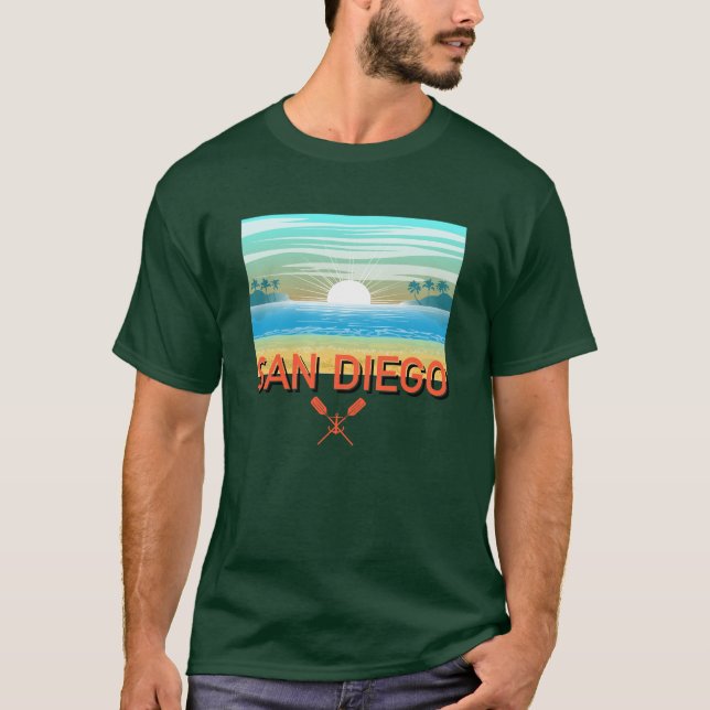 Design de San Diego - Camiseta Escura Básica (Frente)