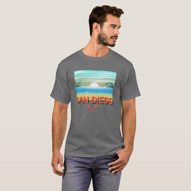 Design de San Diego - Camiseta Escura Básica (Frente Completa)