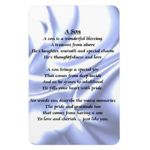 Design de seda azul - ímã do poema do filho