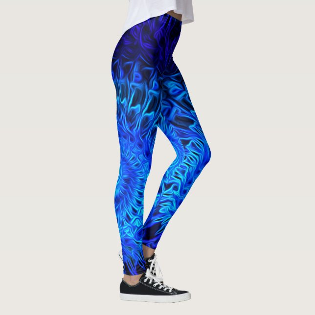 Design de Shell Azul abstrato 1 - Leggings (Direita)