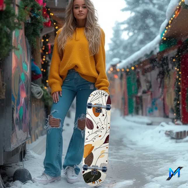 Design de skate minimalista de folhas orgânicas (Criador carregado)