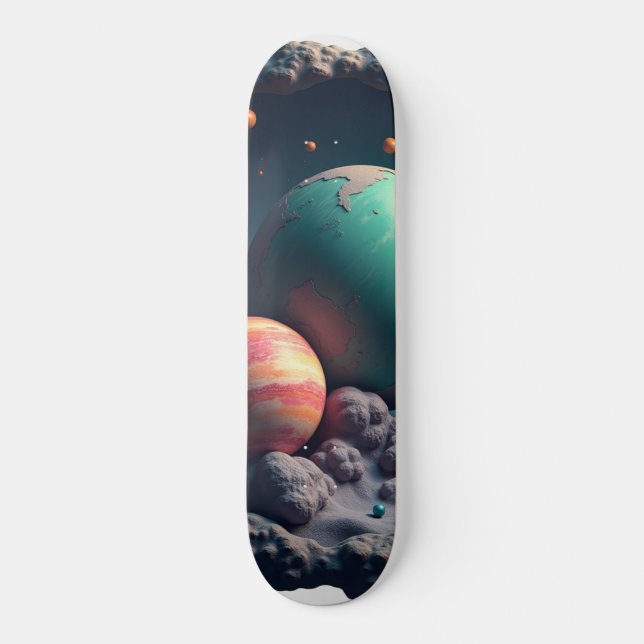 Design de Skateboard Espaço & Planeta (Frente)