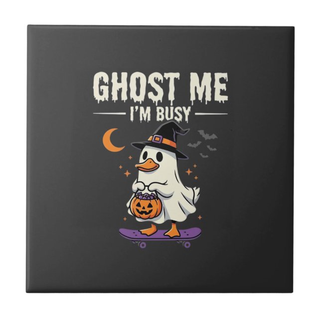 Design de Skateboard Pato Fantasma de Halloween_1 (Frente)