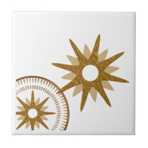 Design de Starburst Celestial Dourado e branco