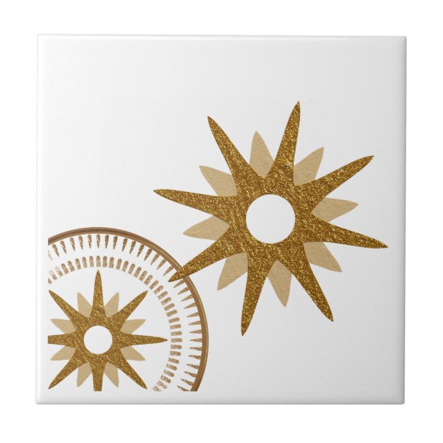Design de Starburst Celestial Dourado e branco (Frente)