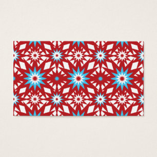 Design de Starburst de Padrão Azul Vermelho e Tea