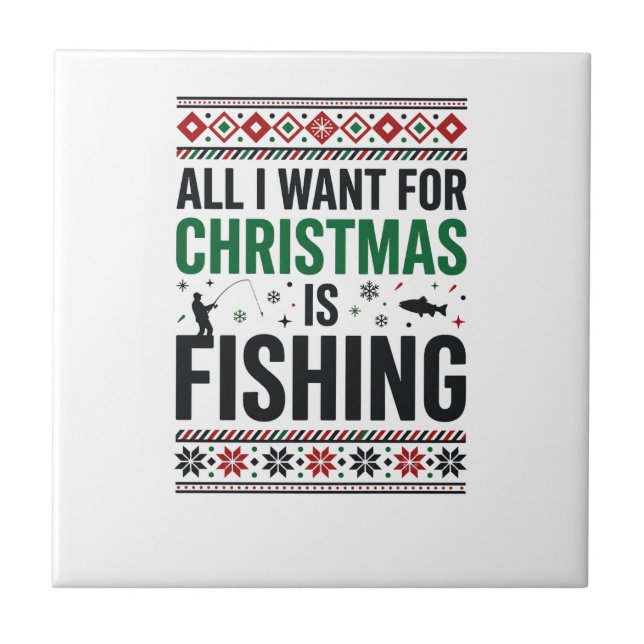 Design de Suéter Feio de Pesca de Natal (Frente)