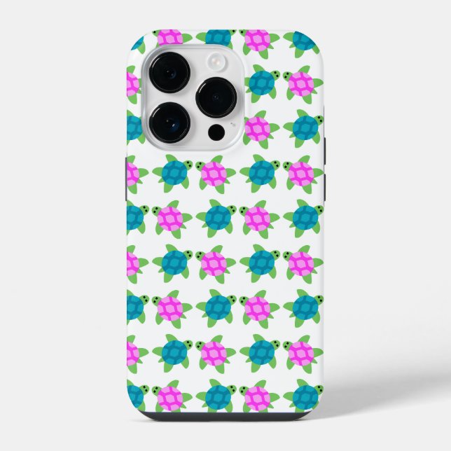 Design de Tartaruga Relaxando - Apple iPhone 14 Pr (Verso)