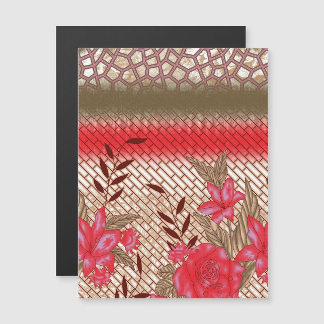 Design de tecido de intricato com padrões florais (Frente/Verso)