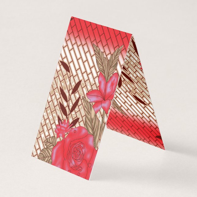 Design de tecido de intricato com padrões florais (Verso)