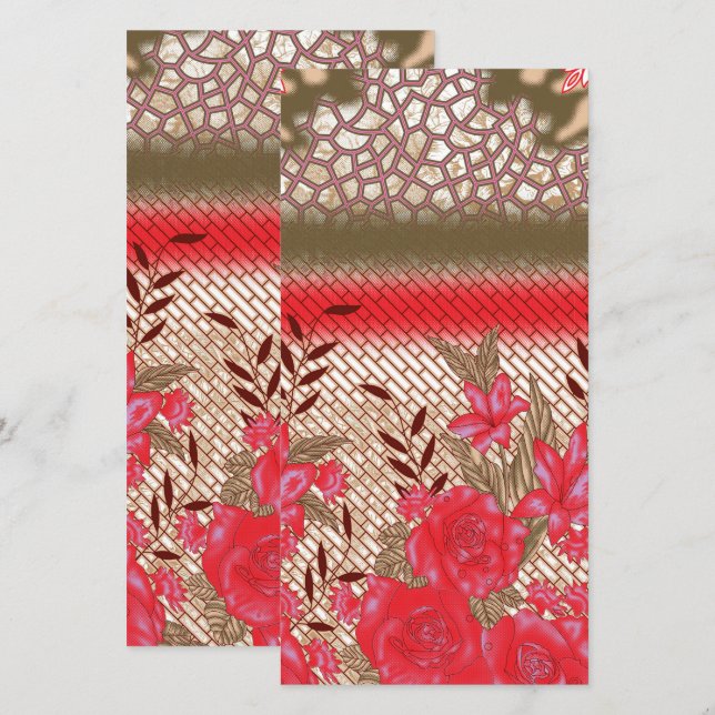 Design de tecido de intricato com padrões florais (Frente/Verso)