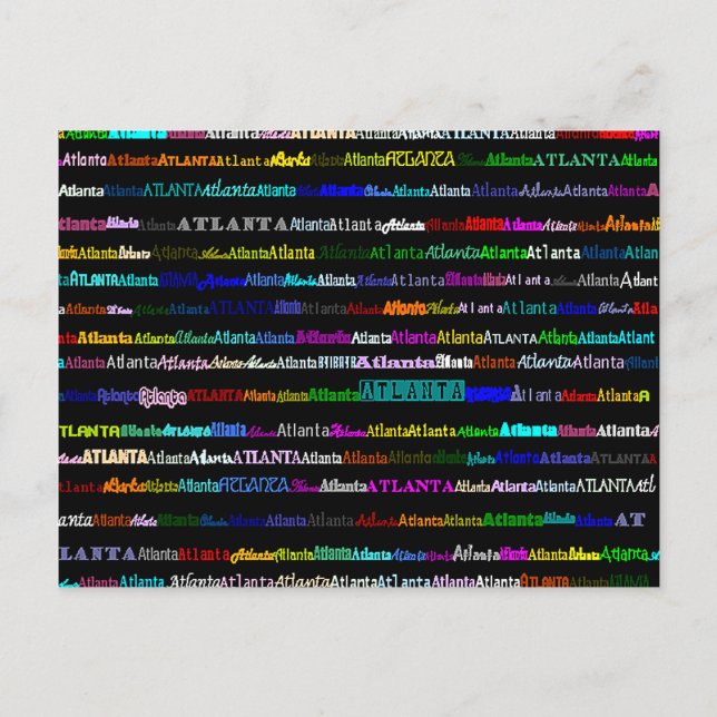 Design de texto Atlanta I Cartão postal (Frente)