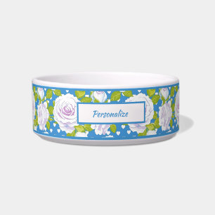 Design de Tigela de Petal Personalizada Rosa Azul 