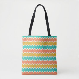 Design de Tote de Chevron Colorido Modernizado