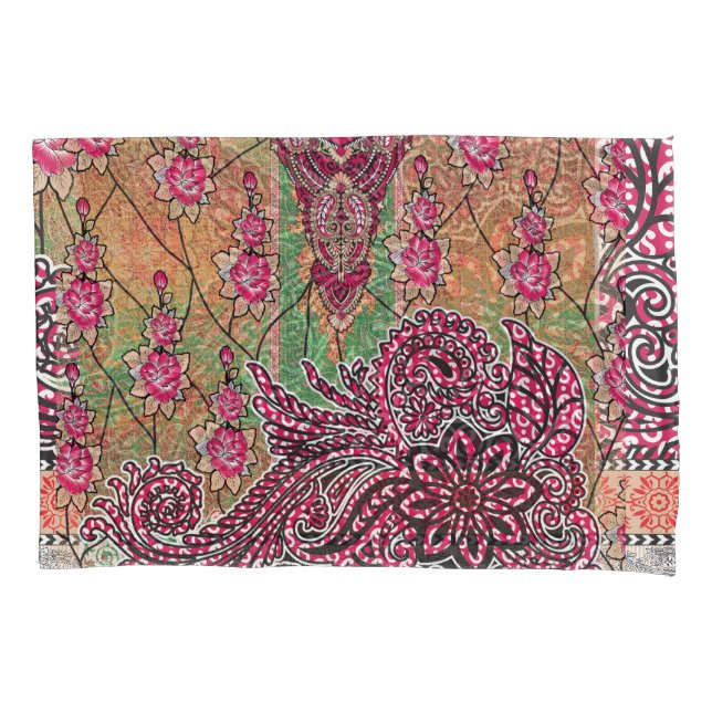 design de um padrão paisley rosa e castanho (Frente)