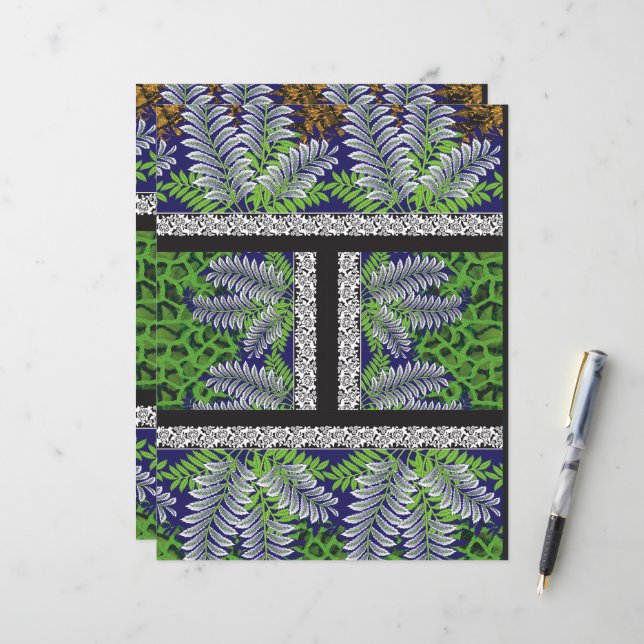 design de um padrão verde e amarelo (Frente/Verso In Situ)