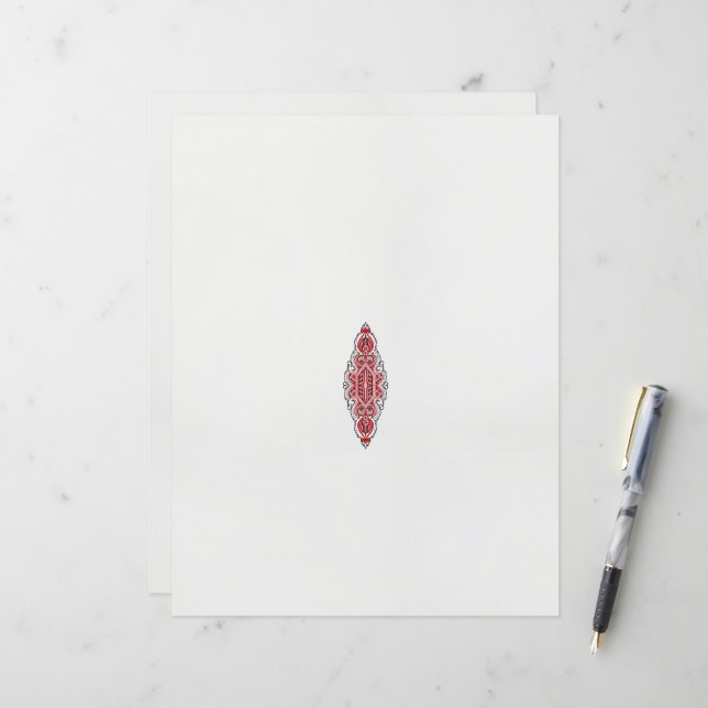 design de um padrão vermelho e branco (Frente/Verso In Situ)