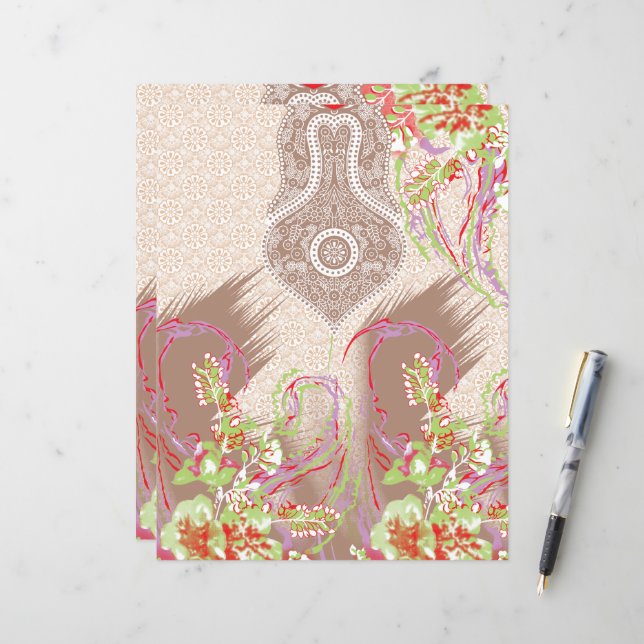 design de um vaso vermelho com flores (Frente/Verso In Situ)