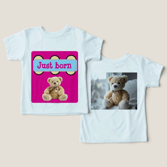 Design de Urso Teddy Recém-Nascido (Design Frente e Verso)