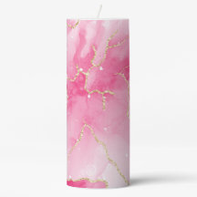 design de Vela de Coluna Mármore Rosa e Veio Doura