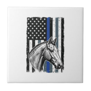 Design de Vetor de Bandeira de Cavalo da Linha Azu