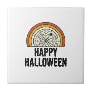 Design de Vetor de Teia de Aranha Feliz Halloween 