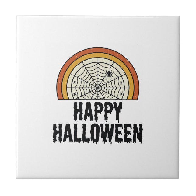 Design de Vetor de Teia de Aranha Feliz Halloween  (Frente)