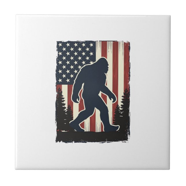 Design de Vetor Floresta Bandeira Americana Bigfoo (Frente)