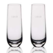 Design de vidro gravado “Cheers” com serifa clássi