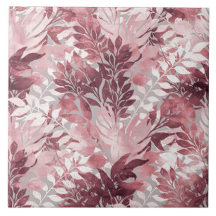 Design de Vintage Tropical de Foliage Rosa